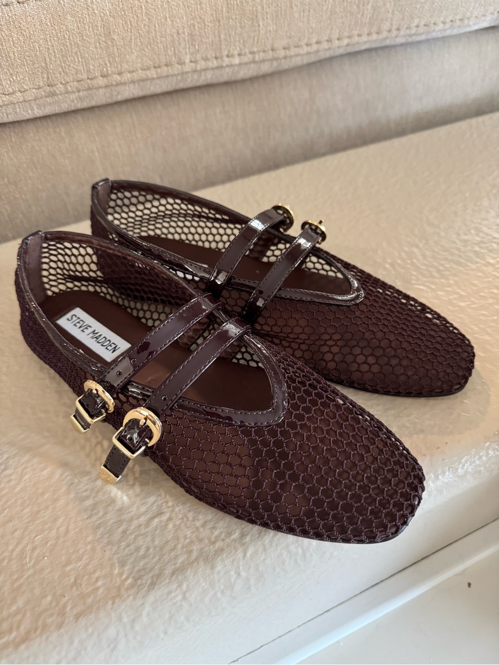Steve Madden Women's Brown Mesh Flats